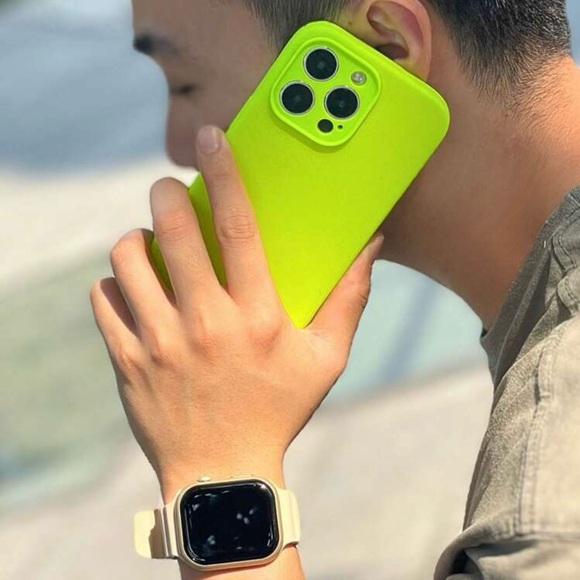 IPHONE 16 PRO MAX- Rubber Phone Case- NEON GREEN - Picture 7 of 8